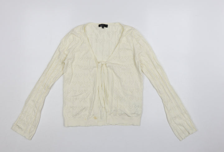 Nobody’s Child Women’s Ivory Knit Tie Cardigan Size 10
