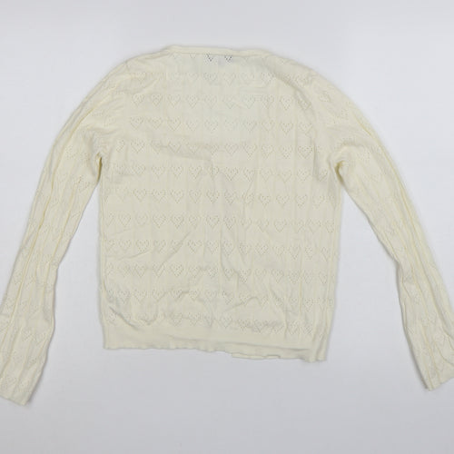 Nobody’s Child Women’s Ivory Knit Tie Cardigan Size 10