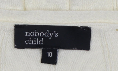 Nobody’s Child Women’s Ivory Knit Tie Cardigan Size 10