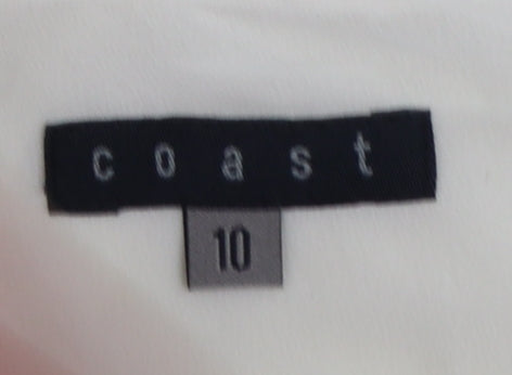 Coast Women Ivory Midi A-Line Chiffon Skirt Size 10
