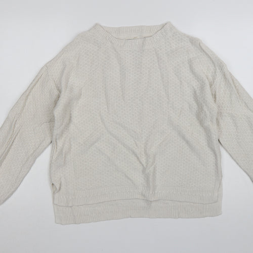Fat Face Women’s Ivory Knit Crew Neck Pullover Jumper Size 14