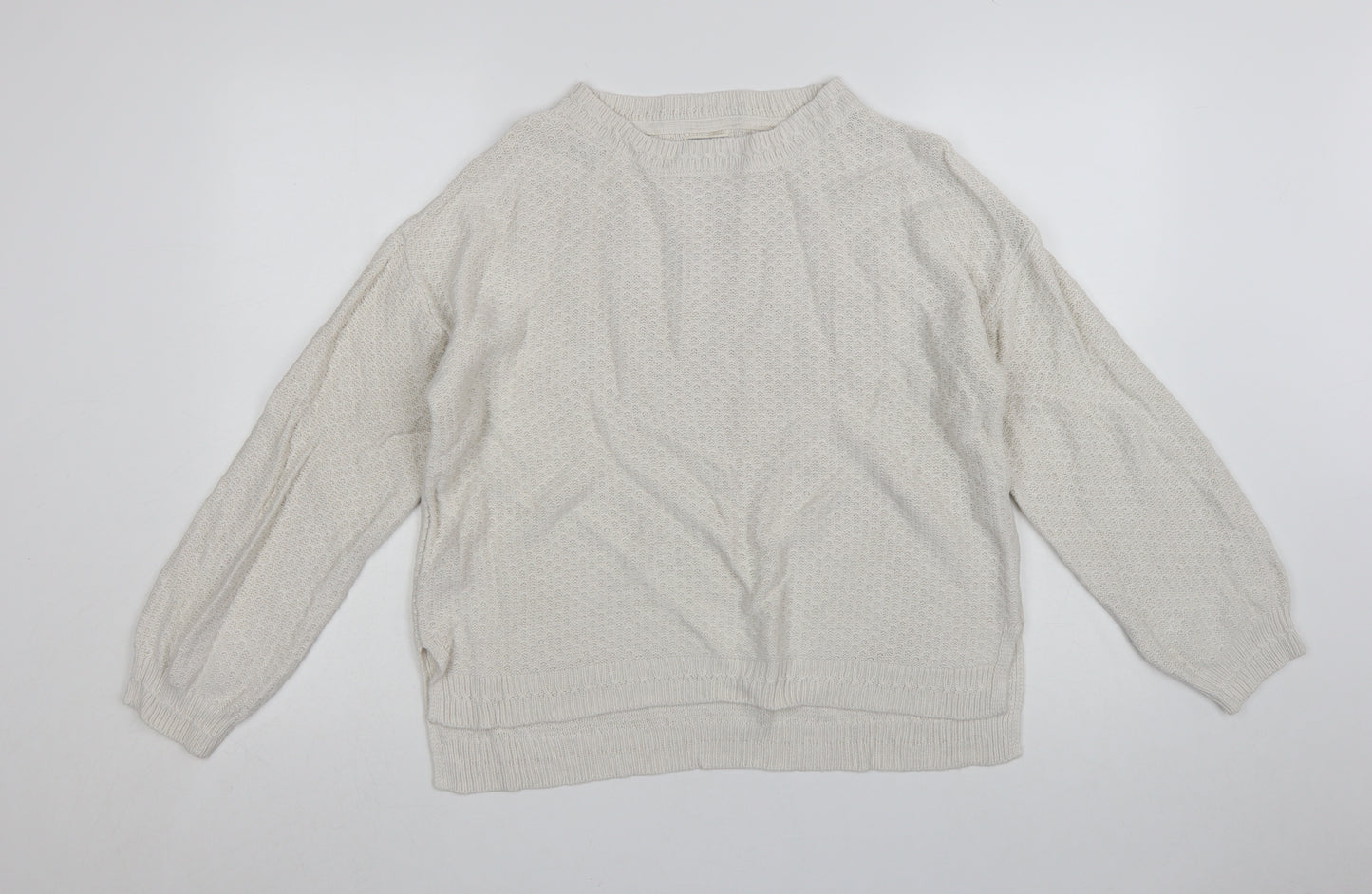 Fat Face Women’s Ivory Knit Crew Neck Pullover Jumper Size 14