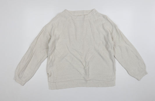 Fat Face Women’s Ivory Knit Crew Neck Pullover Jumper Size 14