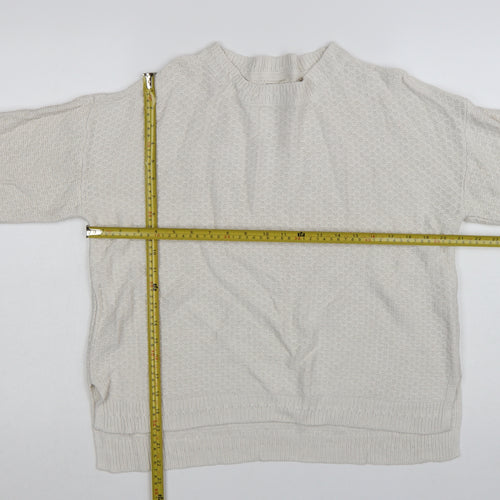 Fat Face Women’s Ivory Knit Crew Neck Pullover Jumper Size 14