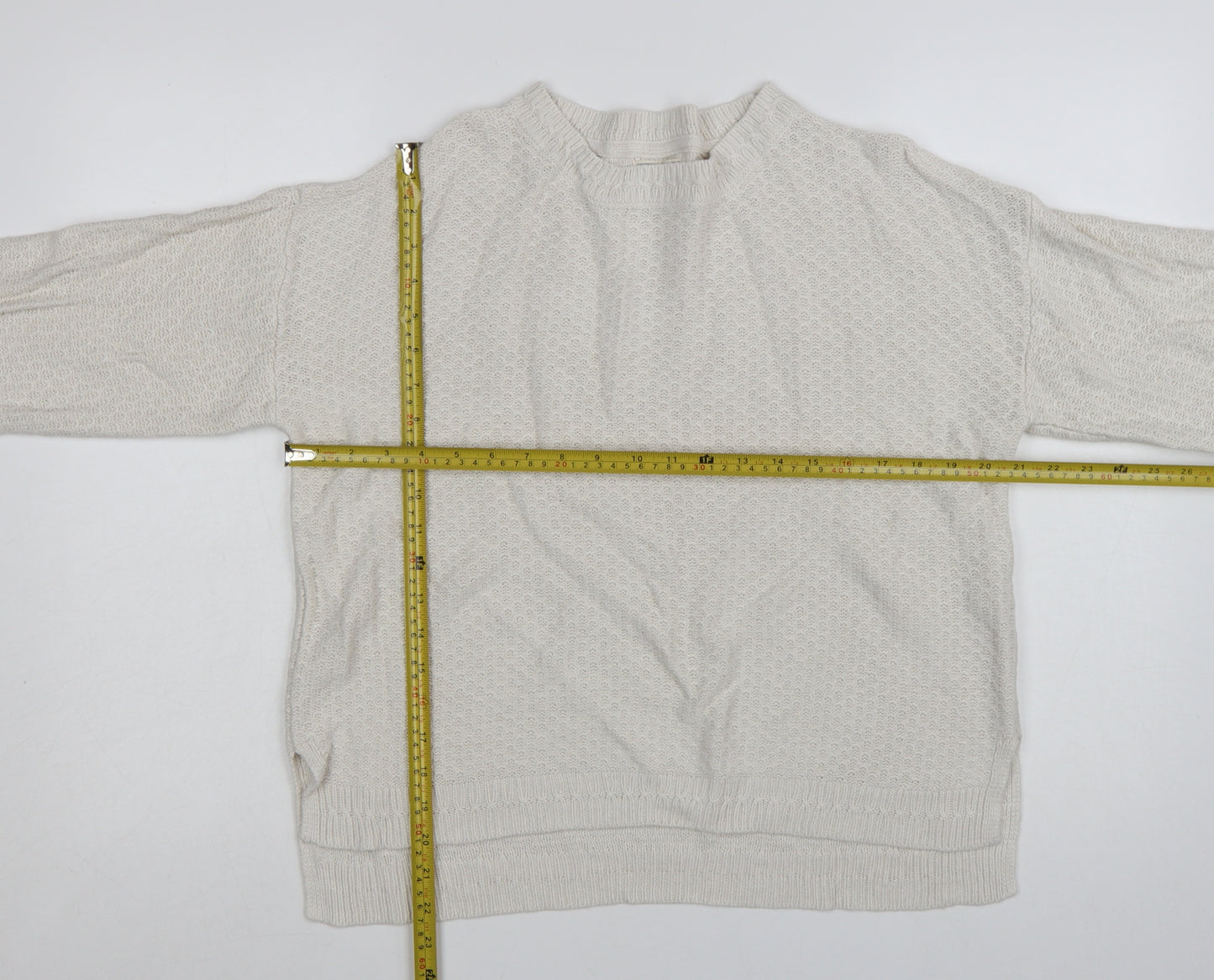 Fat Face Women’s Ivory Knit Crew Neck Pullover Jumper Size 14