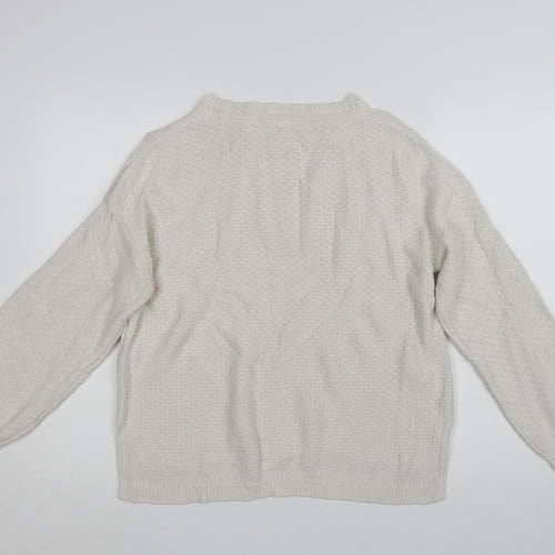 Fat Face Women’s Ivory Knit Crew Neck Pullover Jumper Size 14