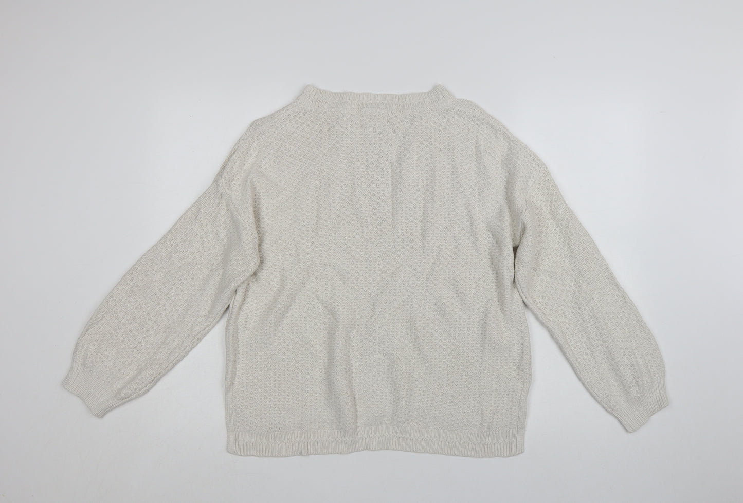 Fat Face Women’s Ivory Knit Crew Neck Pullover Jumper Size 14