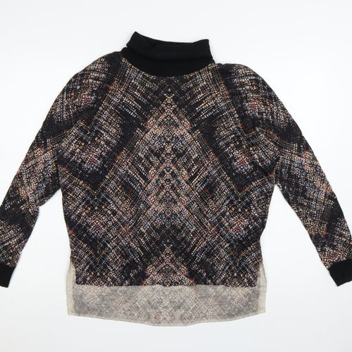 Karen Millen Womens Black Wool Roll Neck Long Sleeve Jumper L