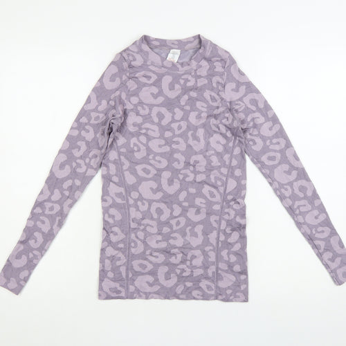 Sweaty Betty Womens Purple Animal Print Long Sleeve XS Active Top