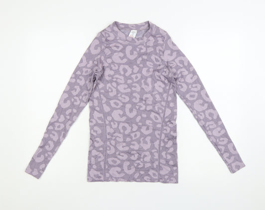 Sweaty Betty Womens Purple Animal Print Long Sleeve XS Active Top