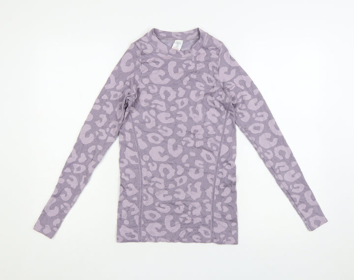 Sweaty Betty Womens Purple Animal Print Long Sleeve XS Active Top