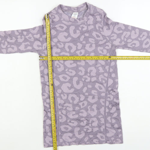 Sweaty Betty Womens Purple Animal Print Long Sleeve XS Active Top