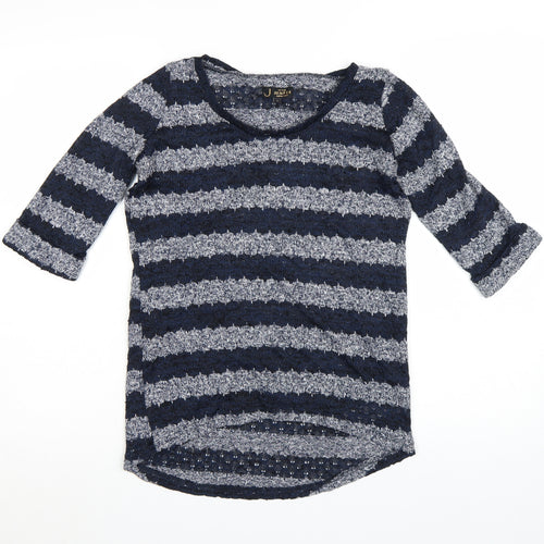 New Look Women’s Blue Striped Knit Pullover Jumper Size 8