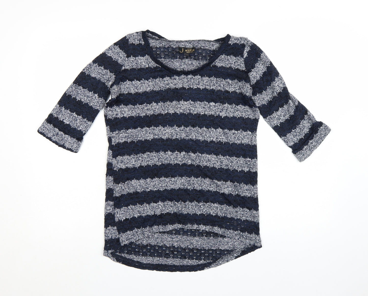 New Look Women’s Blue Striped Knit Pullover Jumper Size 8