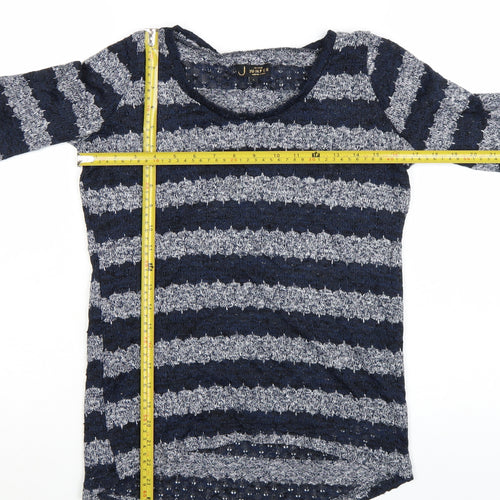 New Look Women’s Blue Striped Knit Pullover Jumper Size 8