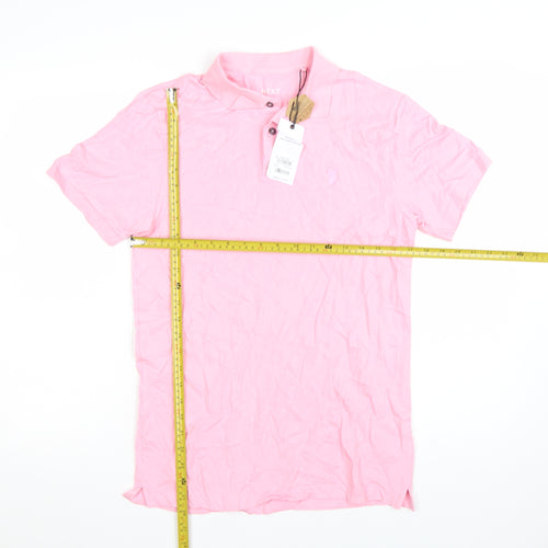 Next Men's Pink Short Sleeve Cotton Polo Shirt Size S