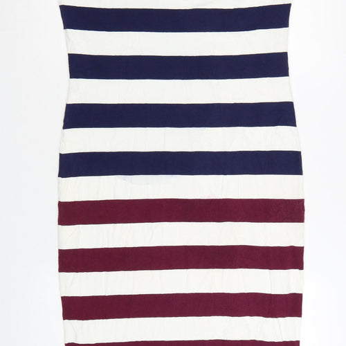 Ted Baker Women's Multicoloured Striped Bodycon Halter Dress Size 14
