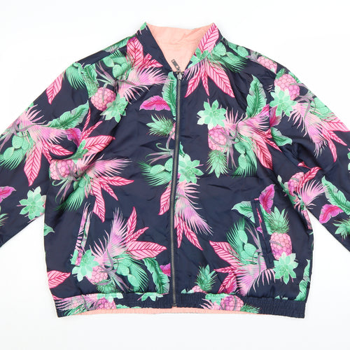 GAP Women Multicoloured XL Tropical Reversible Bomber Jacket