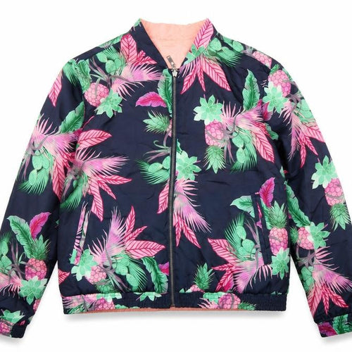GAP Women Multicoloured XL Tropical Reversible Bomber Jacket