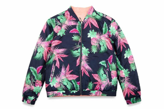 GAP Women Multicoloured XL Tropical Reversible Bomber Jacket