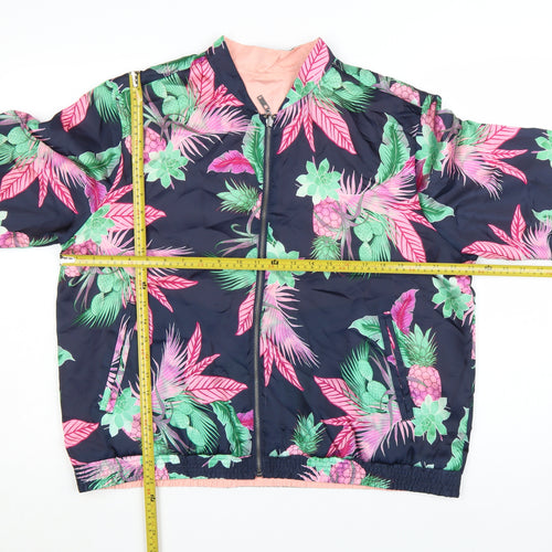 GAP Women Multicoloured XL Tropical Reversible Bomber Jacket