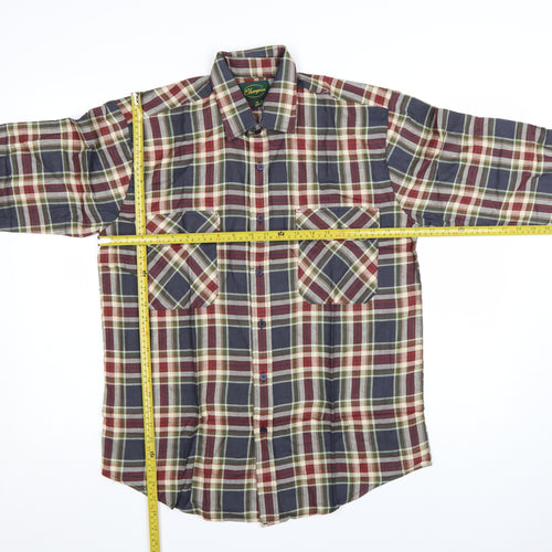 Champion Men's Multicoloured Plaid Button-Up Cotton Shirt M 39/40