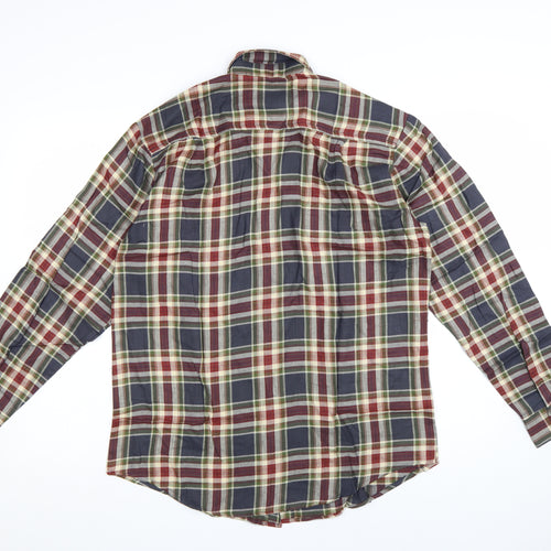 Champion Men's Multicoloured Plaid Button-Up Cotton Shirt M 39/40