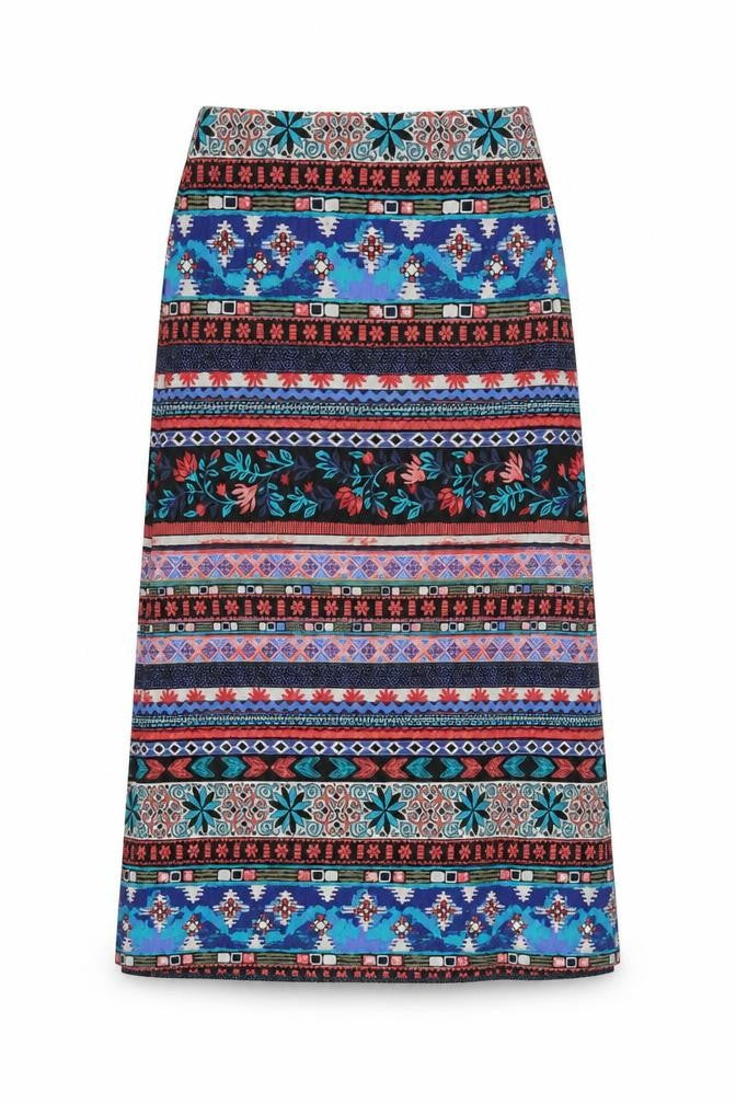 Monsoon Women’s Multicoloured Bohemian A-Line Midi Skirt Size S