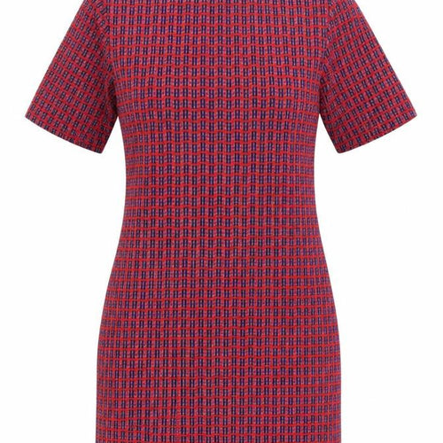 Topshop Women’s Red Geometric Short Sleeve Shift Dress Size 10