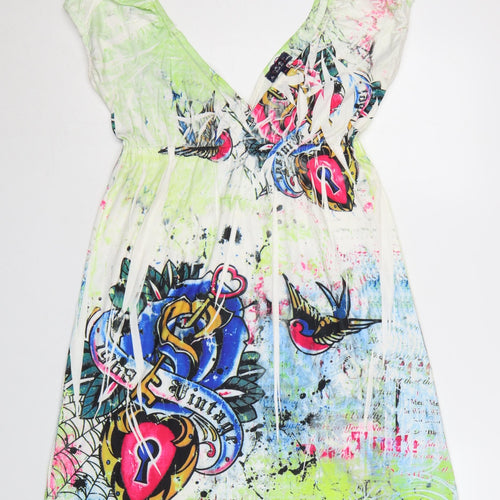 New York Laundry Women's Multicoloured M A-Line V-Neck Graphic Dress