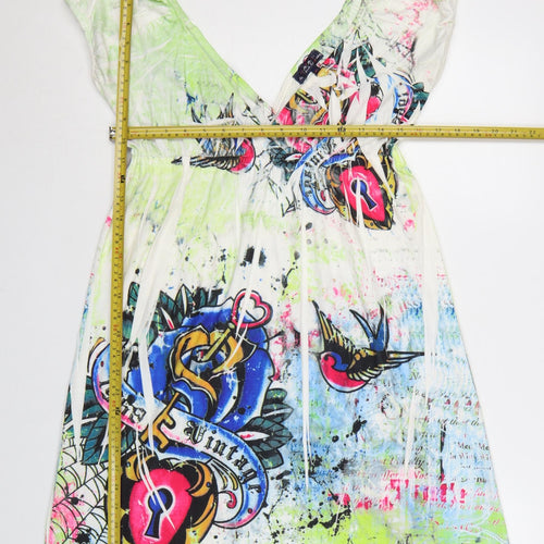 New York Laundry Women's Multicoloured M A-Line V-Neck Graphic Dress