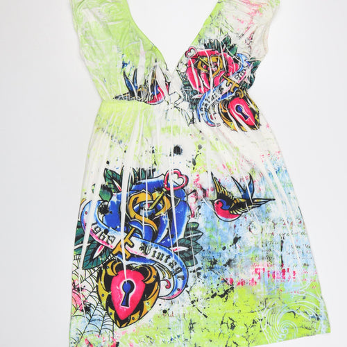 New York Laundry Women's Multicoloured M A-Line V-Neck Graphic Dress