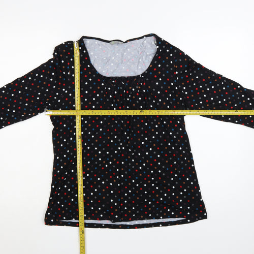 Marks and Spencer Women’s Black Polka Dot 3/4 Sleeve Viscose Blouse UK 14