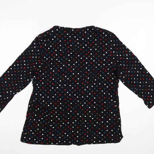 Marks and Spencer Women’s Black Polka Dot 3/4 Sleeve Viscose Blouse UK 14