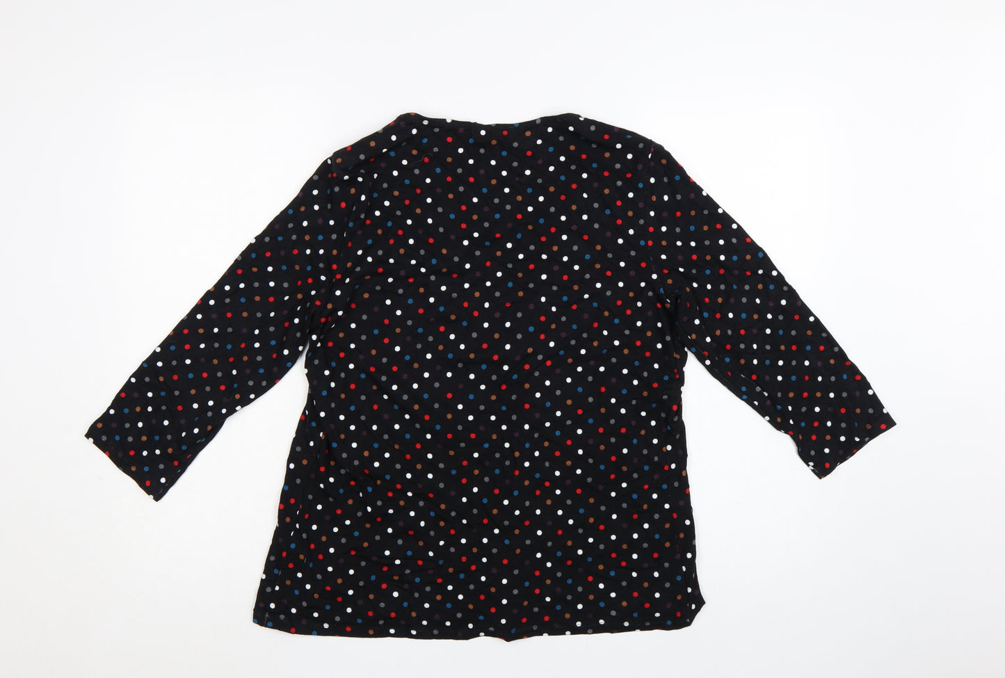 Marks and Spencer Women’s Black Polka Dot 3/4 Sleeve Viscose Blouse UK 14