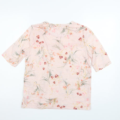 Marks and Spencer Per Una Women's Pink Floral Lace Short Sleeve Top UK12