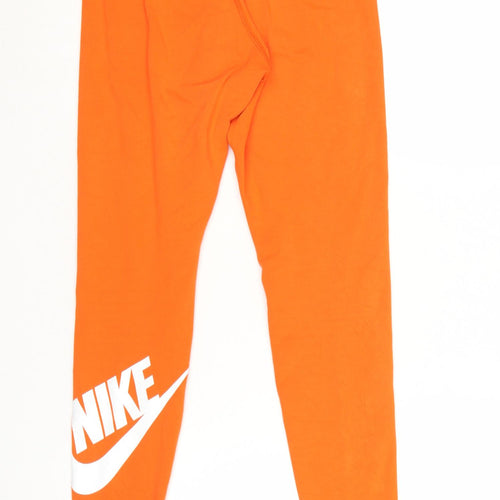 Nike Women's Orange Slim Fit Active Leggings M
