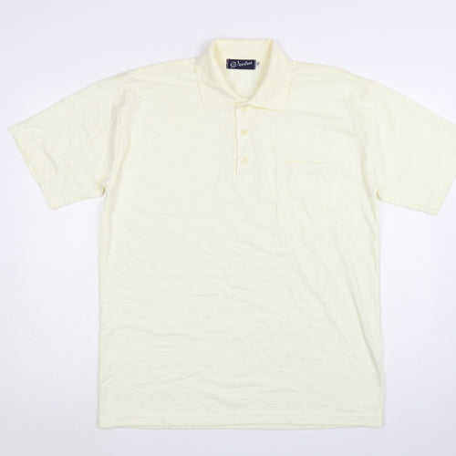 Vectus Men’s Ivory Cotton Short Sleeve Polo Shirt XL