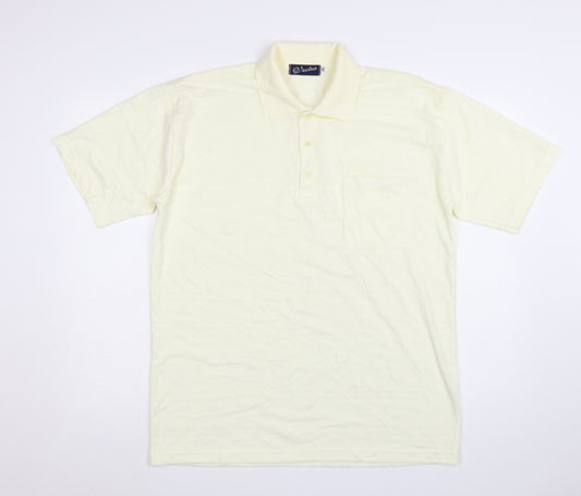 Vectus Men’s Ivory Cotton Short Sleeve Polo Shirt XL