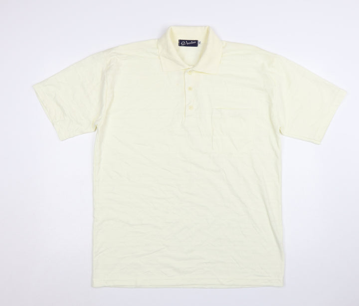 Vectus Men’s Ivory Cotton Short Sleeve Polo Shirt XL