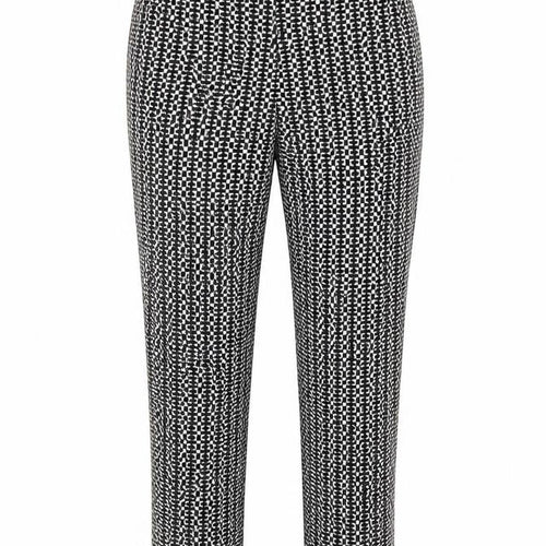 Miss Selfridge Women Black & White Geometric Slim Trousers UK 12