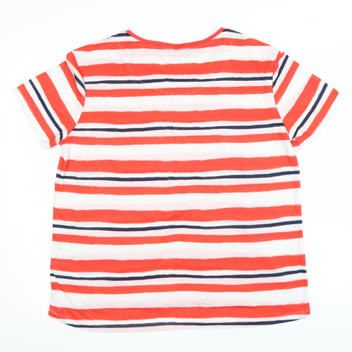 Marks and Spencer Womens Multicoloured Striped T-Shirt Size 16