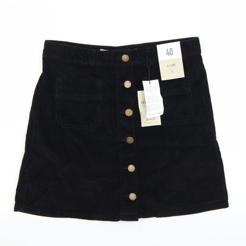 Denim Co. Women's Black Corduroy A-Line Mini Skirt Size 12