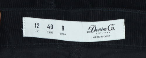 Denim Co. Women's Black Corduroy A-Line Mini Skirt Size 12