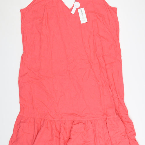 George Women’s Pink Linen Blend Sleeveless Shift Dress Size 24