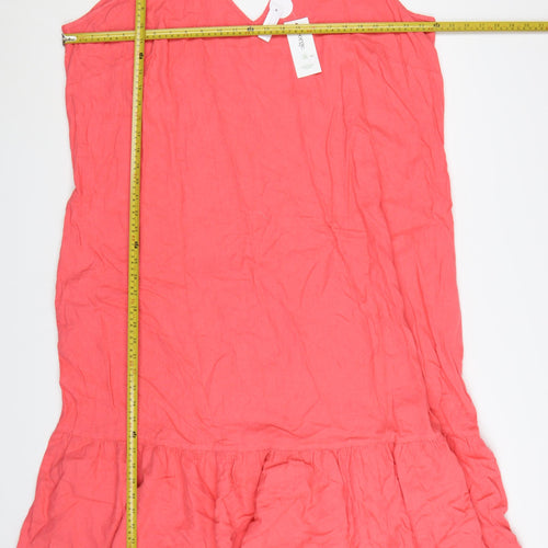 George Women’s Pink Linen Blend Sleeveless Shift Dress Size 24