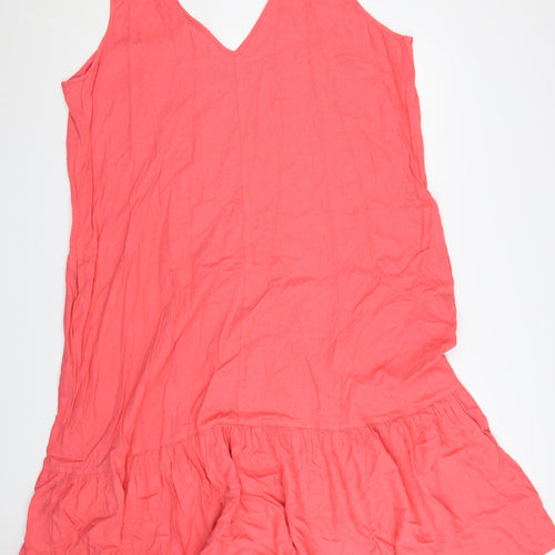 George Women’s Pink Linen Blend Sleeveless Shift Dress Size 24