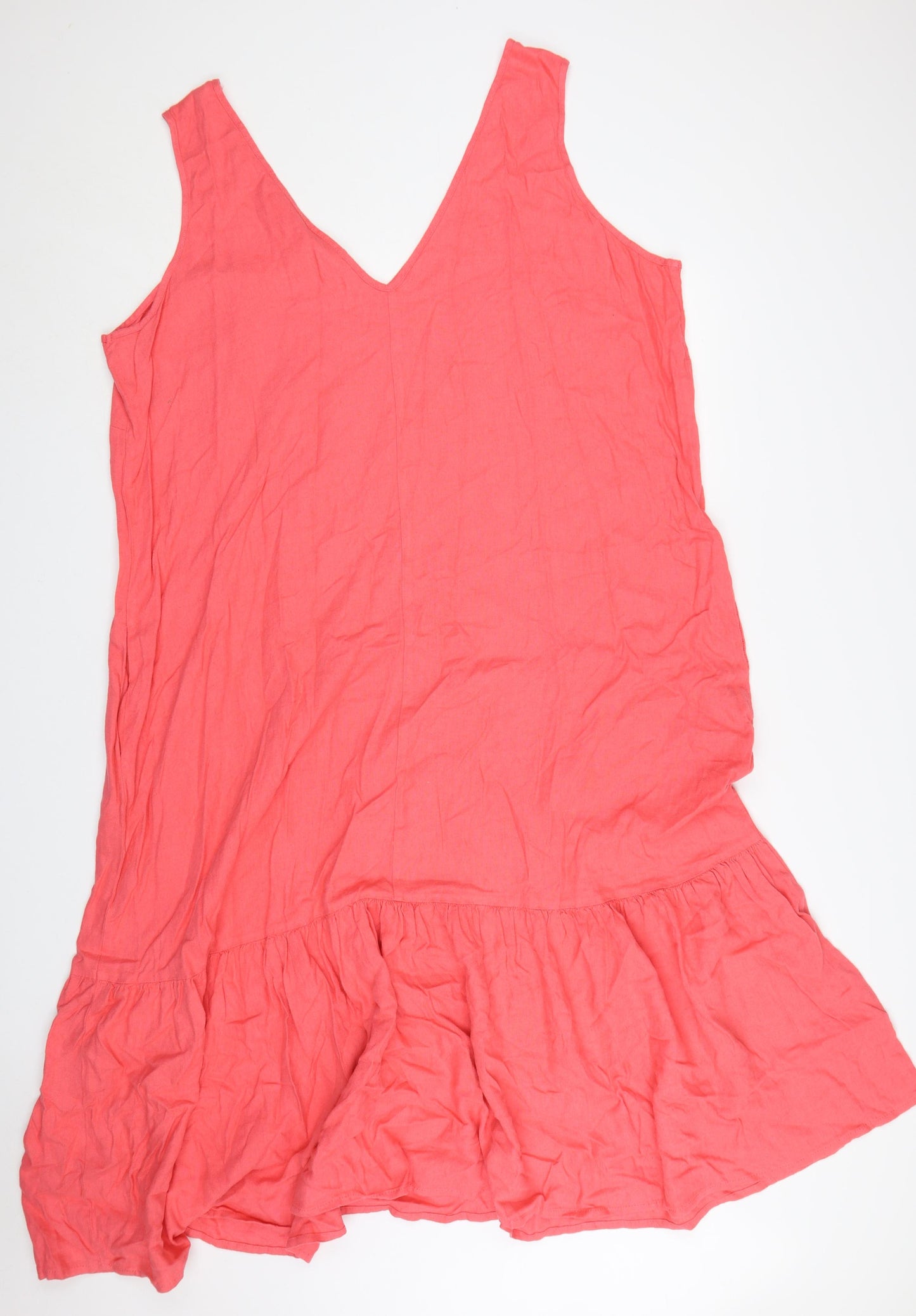 George Women’s Pink Linen Blend Sleeveless Shift Dress Size 24