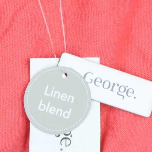 George Women’s Pink Linen Blend Sleeveless Shift Dress Size 24