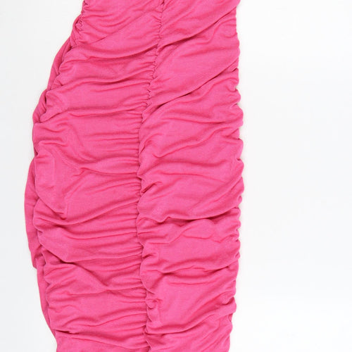 SHEIN Women’s Pink Ruched Bodycon Midi Dress Size 12